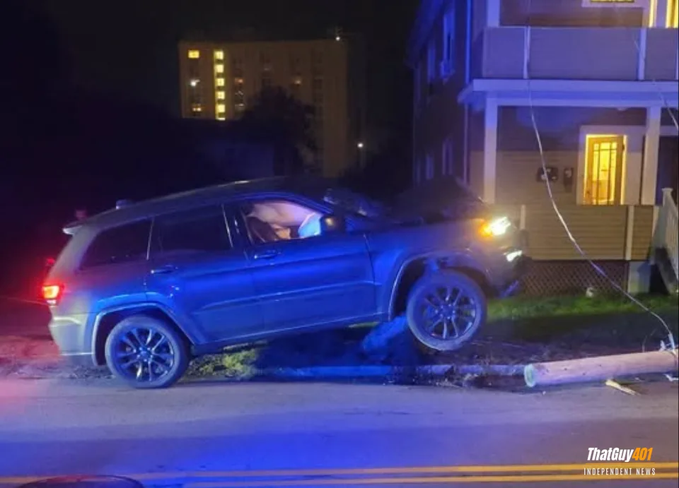 Cranston Police Arrest Driver For DUI After Taking Out Pole