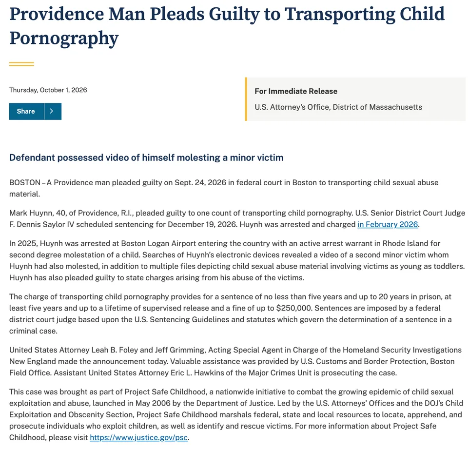 Providence Man Pleads Guilty To Transporting Child Pornography After Arrest At Logan Airport Last Year