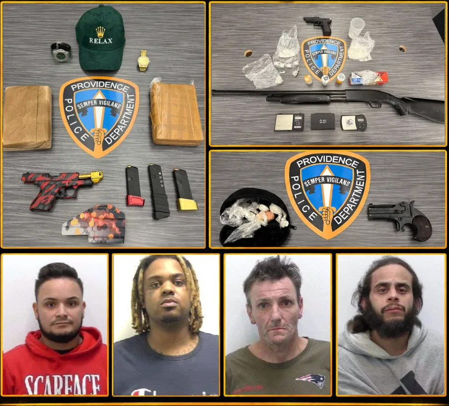 Providence Police Seize More Than 2.2 Kilograms of Narcotics and Four Firearms in Three Recent Narcotics Investigations
