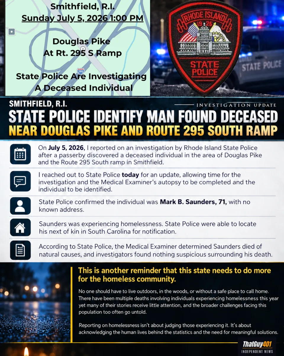State Police Identify Male Found Deceased In Smithfield Near Highway In July